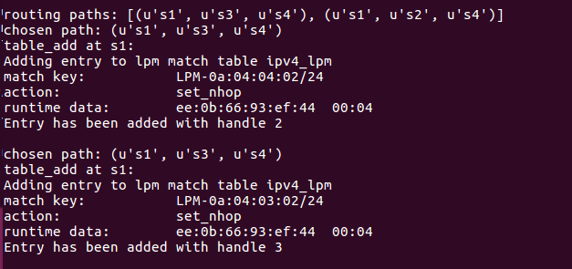 Re-run p4app and python routing-controller.py.When you see somethings ...